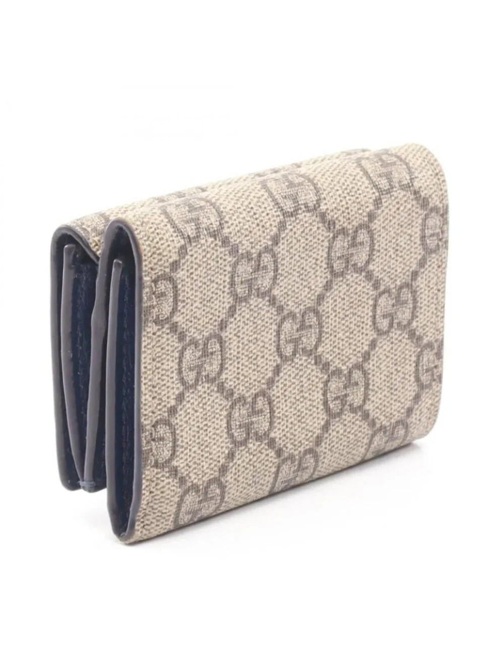 ★SOLD★ Gucci Trifold Wallet GG Mini with Detail Supreme Beige Blue - Picture 2 of 8